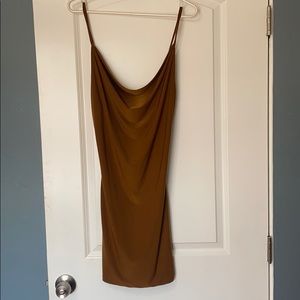 Brown Drape Front Mini